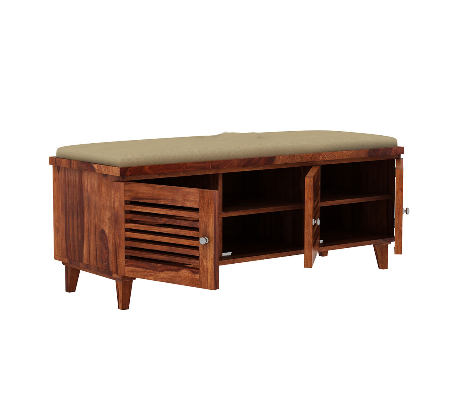 Derek Modern Sheesham Wood Shoe Rack Bench