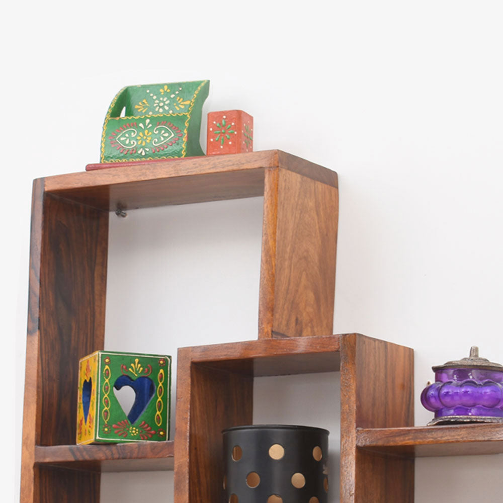 Jordyn Wood Wide Cube Wall Shelf