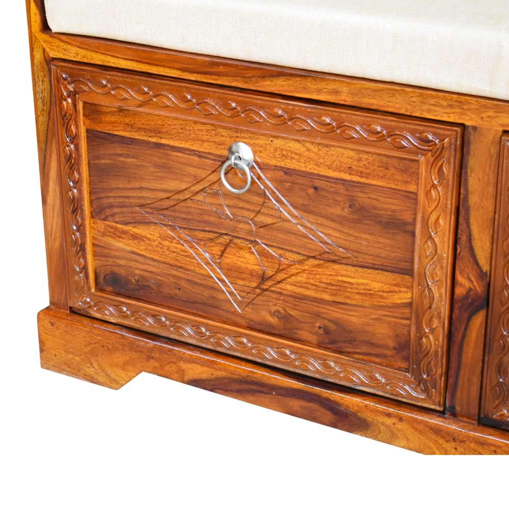 Kailani Solid Wood Florito Carbing Footwear Table