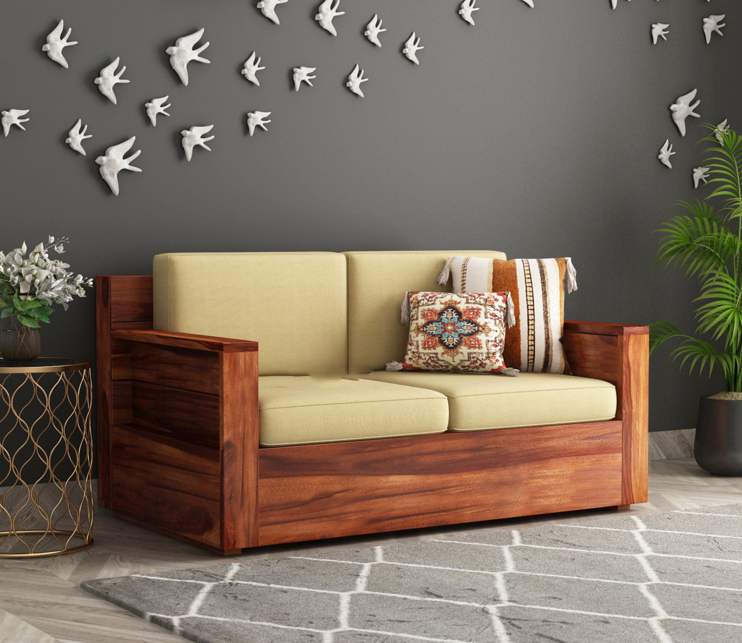 Ava Wooden Sofa 3+1+1
