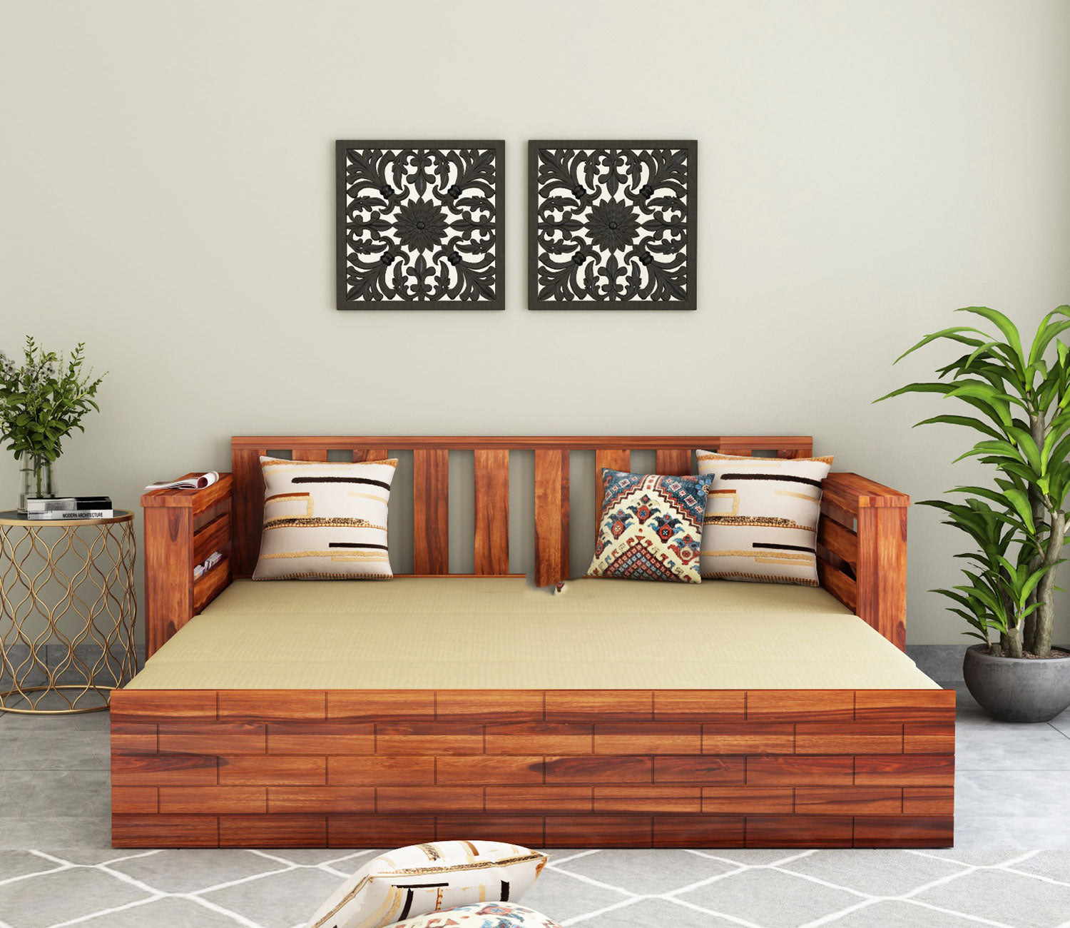 Mason Sheesham Wood Sofa Cum Bed