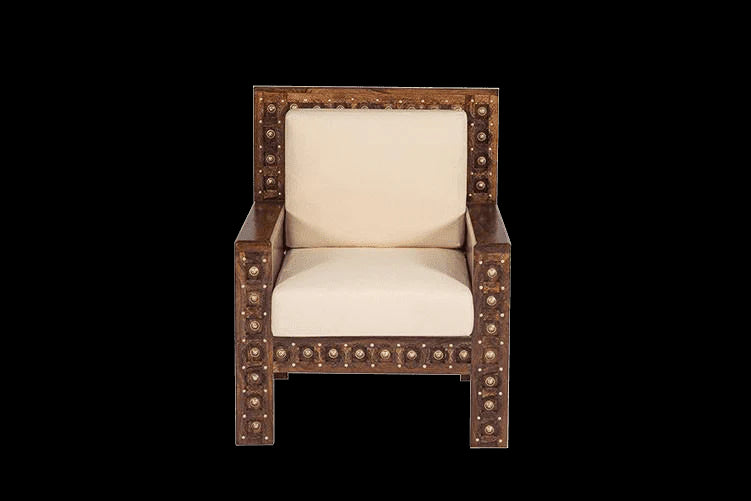Faron Solid Wood Brass Royal Sofa set