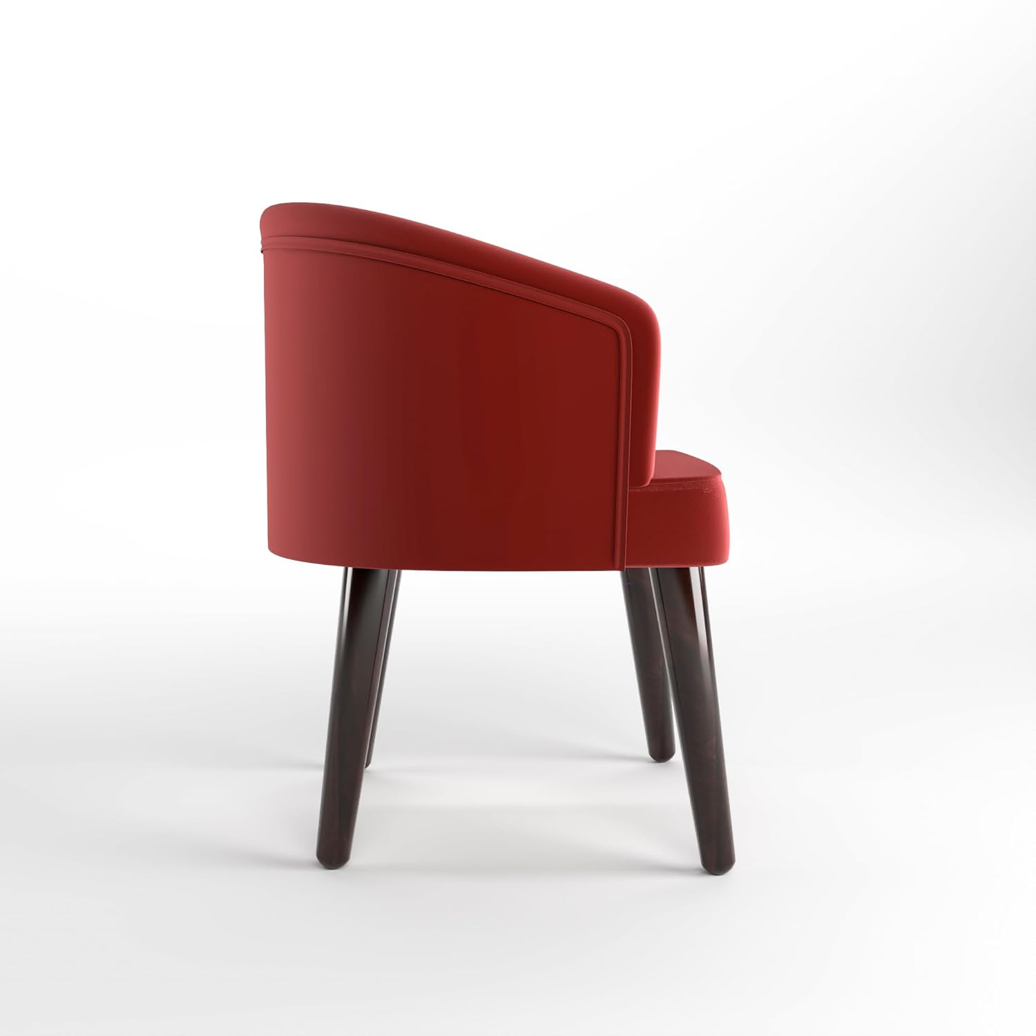 GFH Mid-Century Velvet Tufted Armchair with Brown Legs Fabric