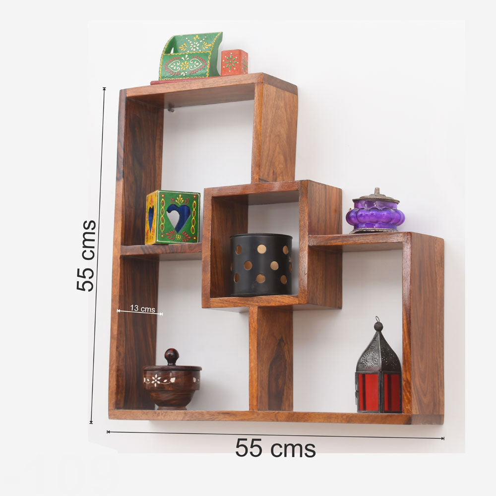Jordyn Wood Wide Cube Wall Shelf