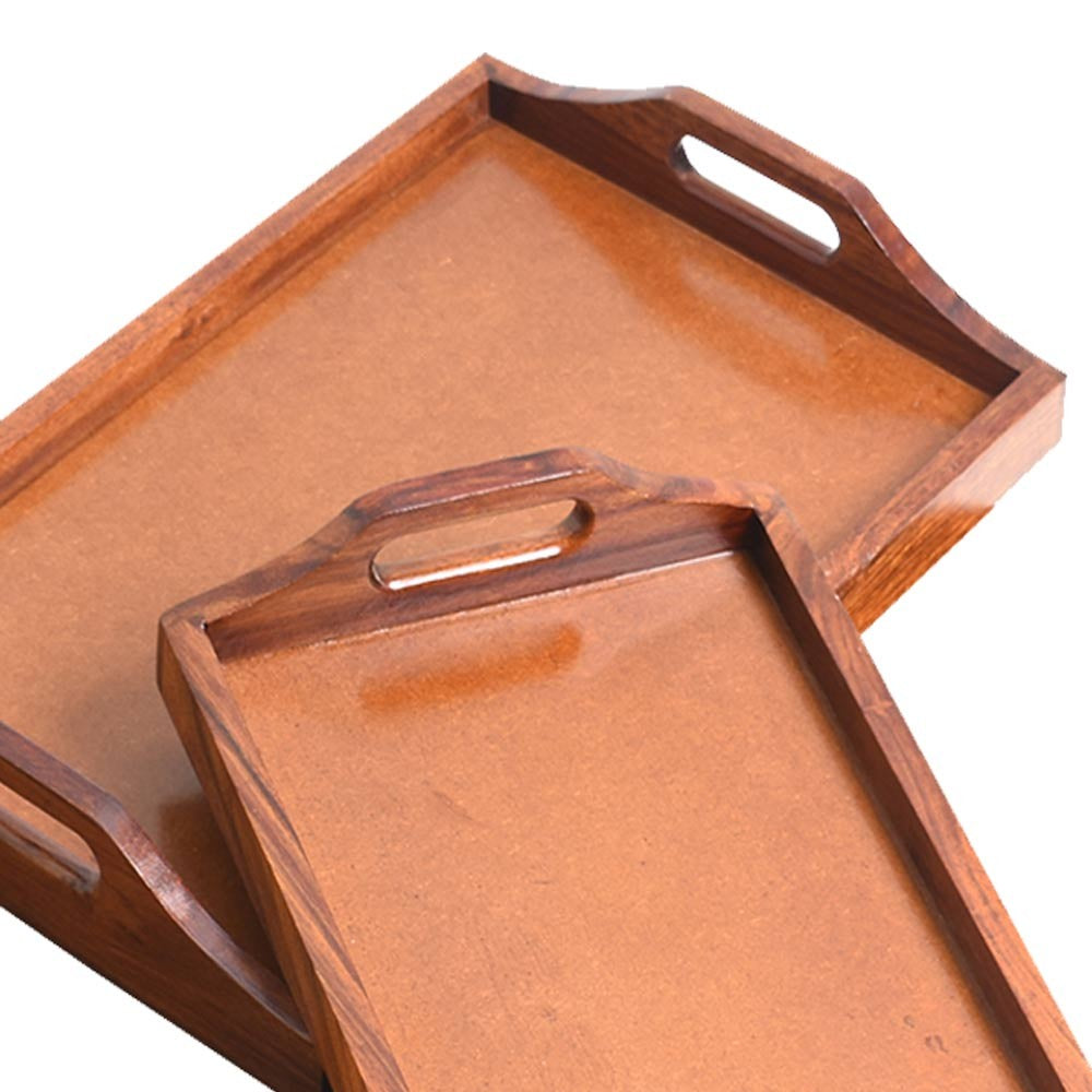 Leanna Wooden Tray Set of Two