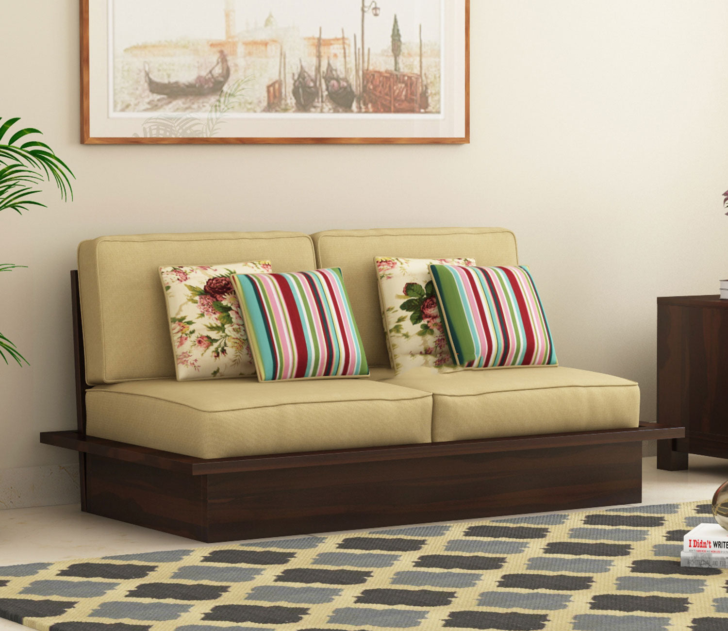 Londyn Low Floor Wooden Sofa Set