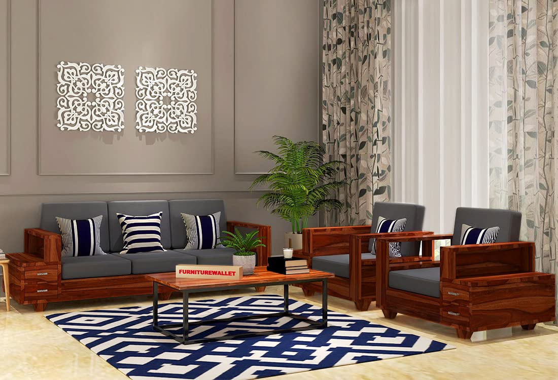 Duchess 5 Seater Sofa Set | Five Seater Sofa | Wooden Sofa Set for Living Room