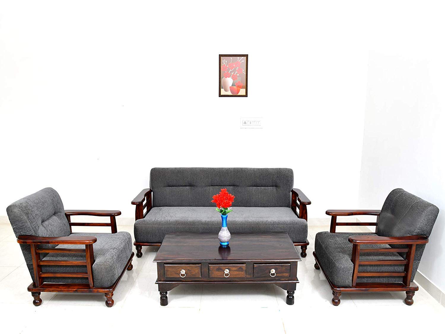 Diablo Sheesham Wood Sofa Set for Living Room | 5 Seater Sofa Set