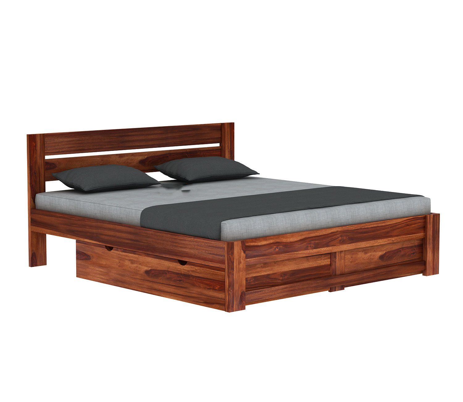 Sutton Sheesham Wood Bed With Drawer Storage