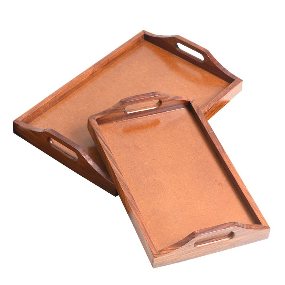 Leanna Wooden Tray Set of Two