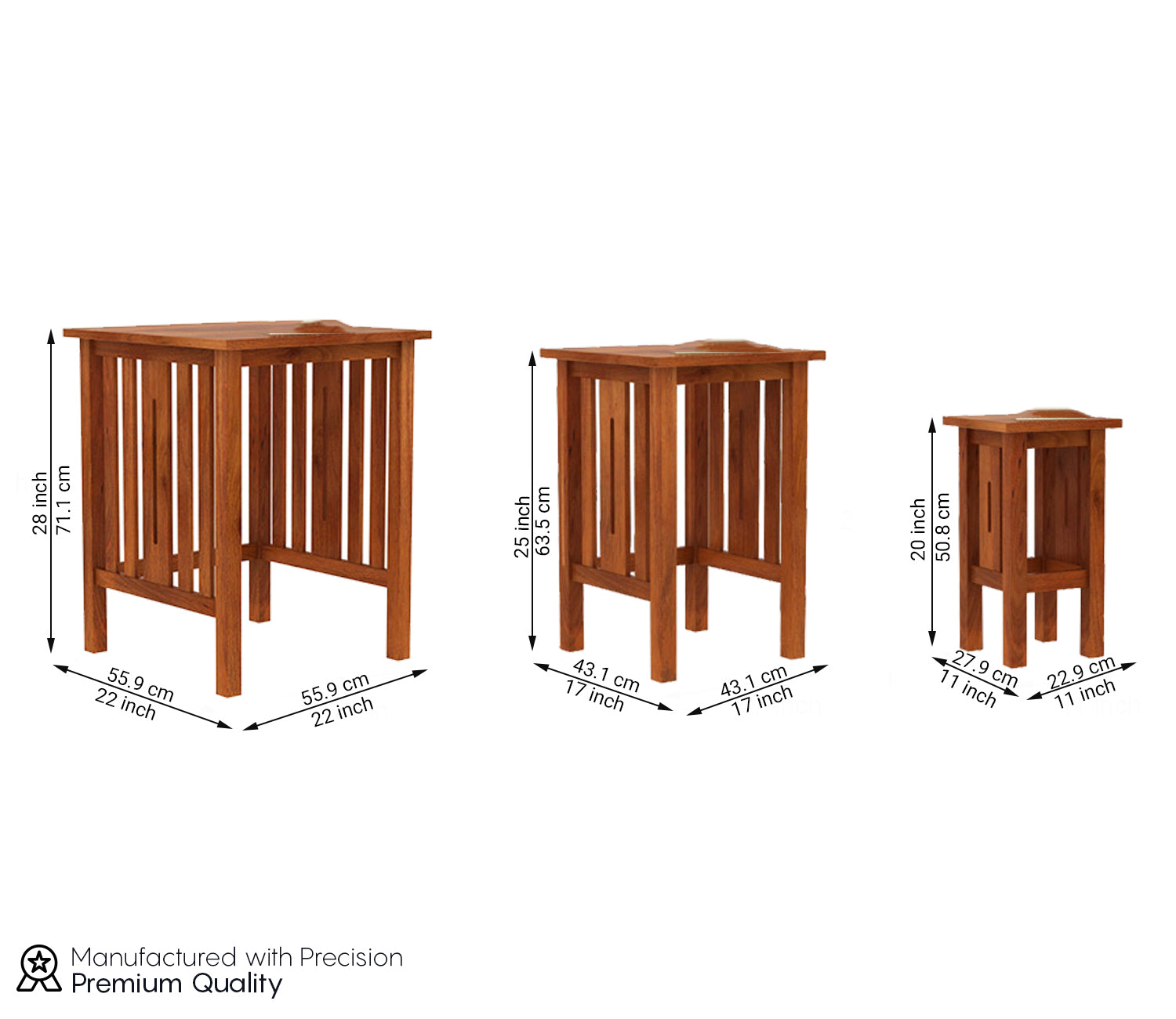 Brooks Solid Wood Nest of Tables
