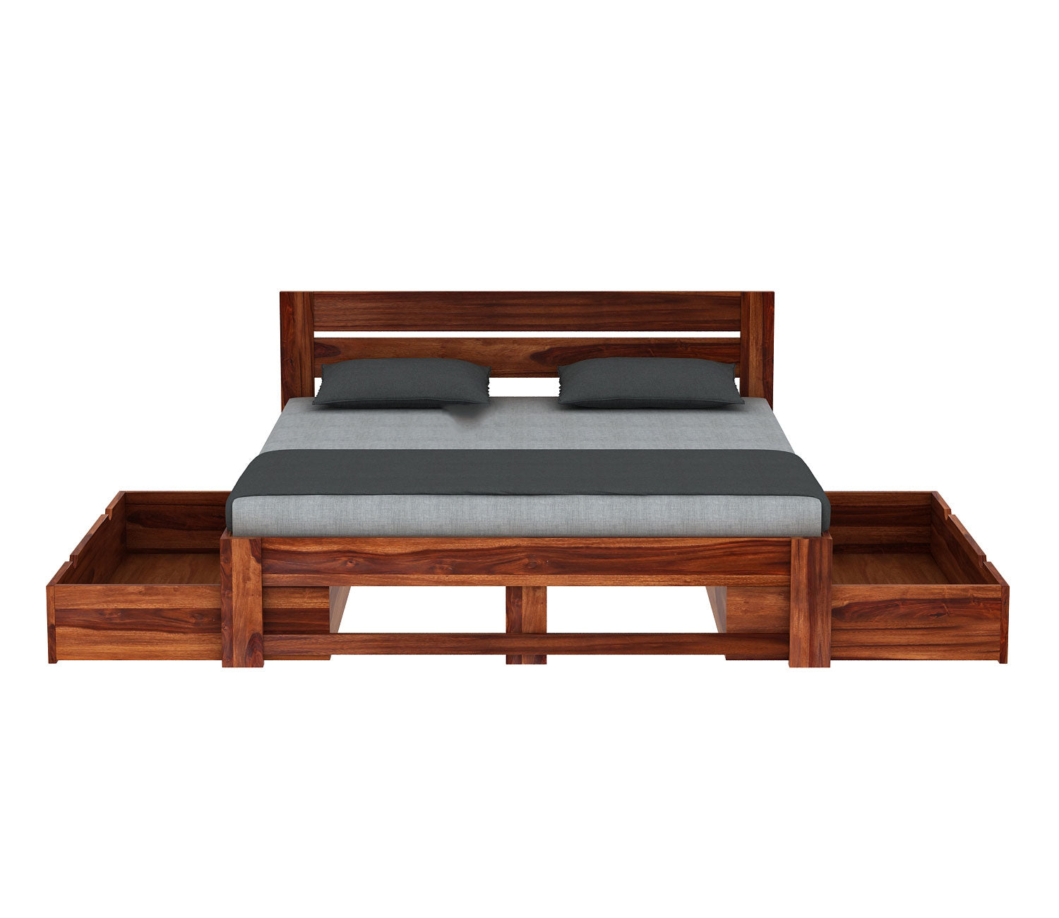 Sutton Sheesham Wood Bed With Drawer Storage