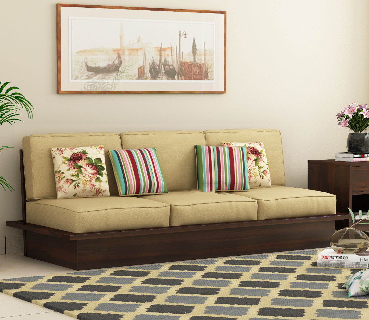 Londyn Low Floor Wooden Sofa Set