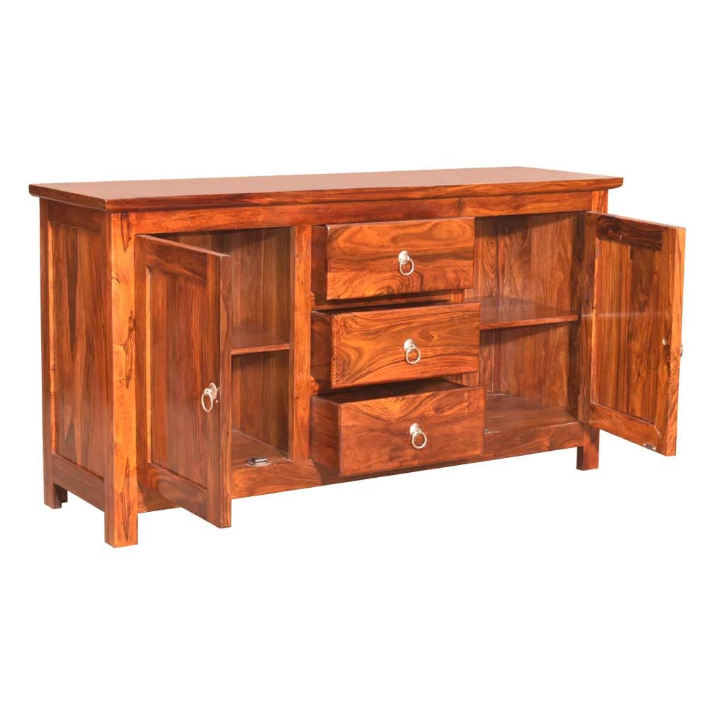 Rowan Solid Wooden Glass Crockery Almirah