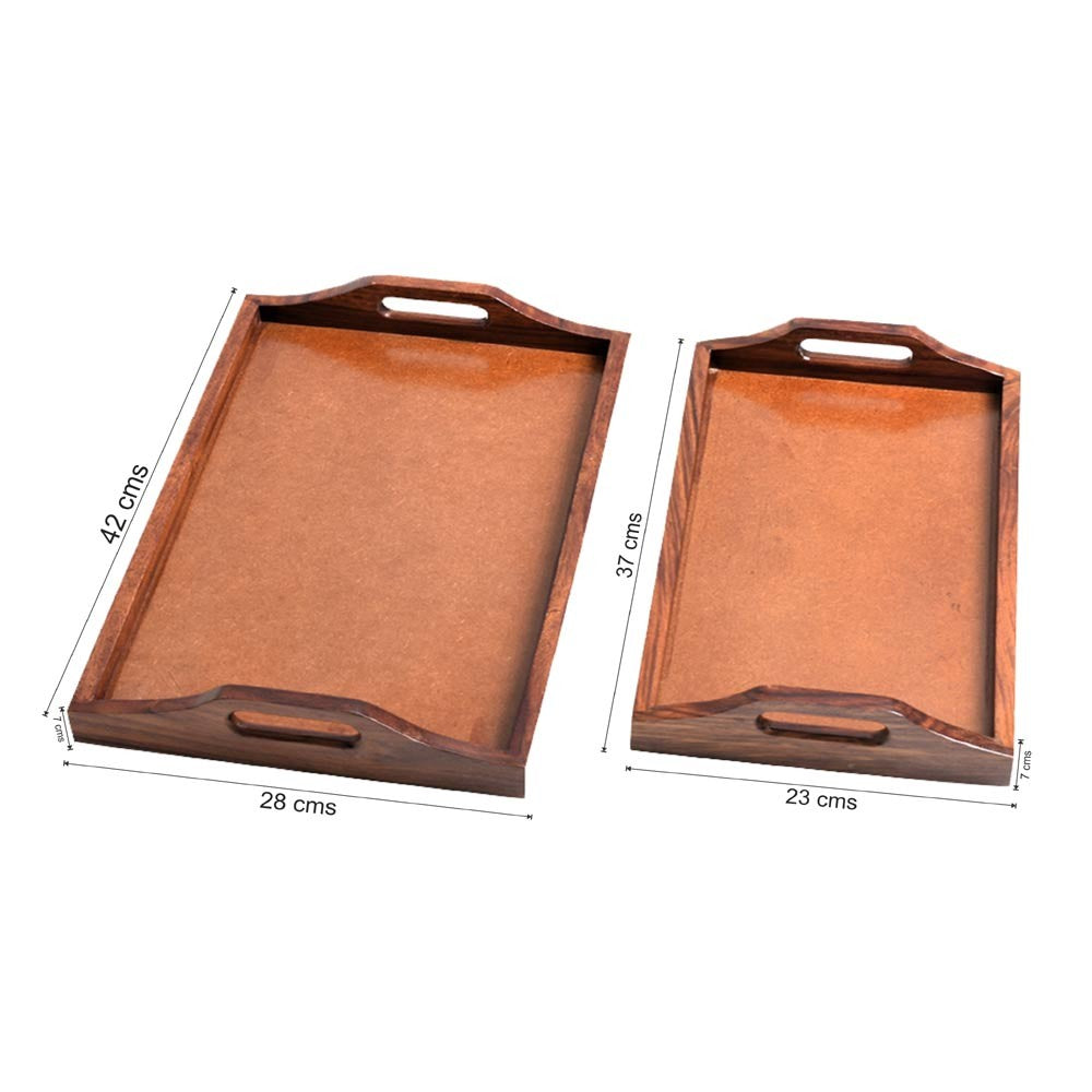 Leanna Wooden Tray Set of Two