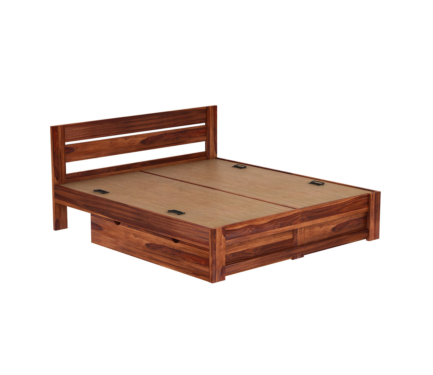 Sutton Sheesham Wood Bed With Drawer Storage