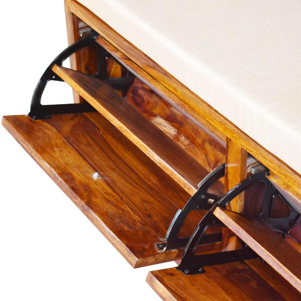 Kailani Solid Wood Florito Carbing Footwear Table