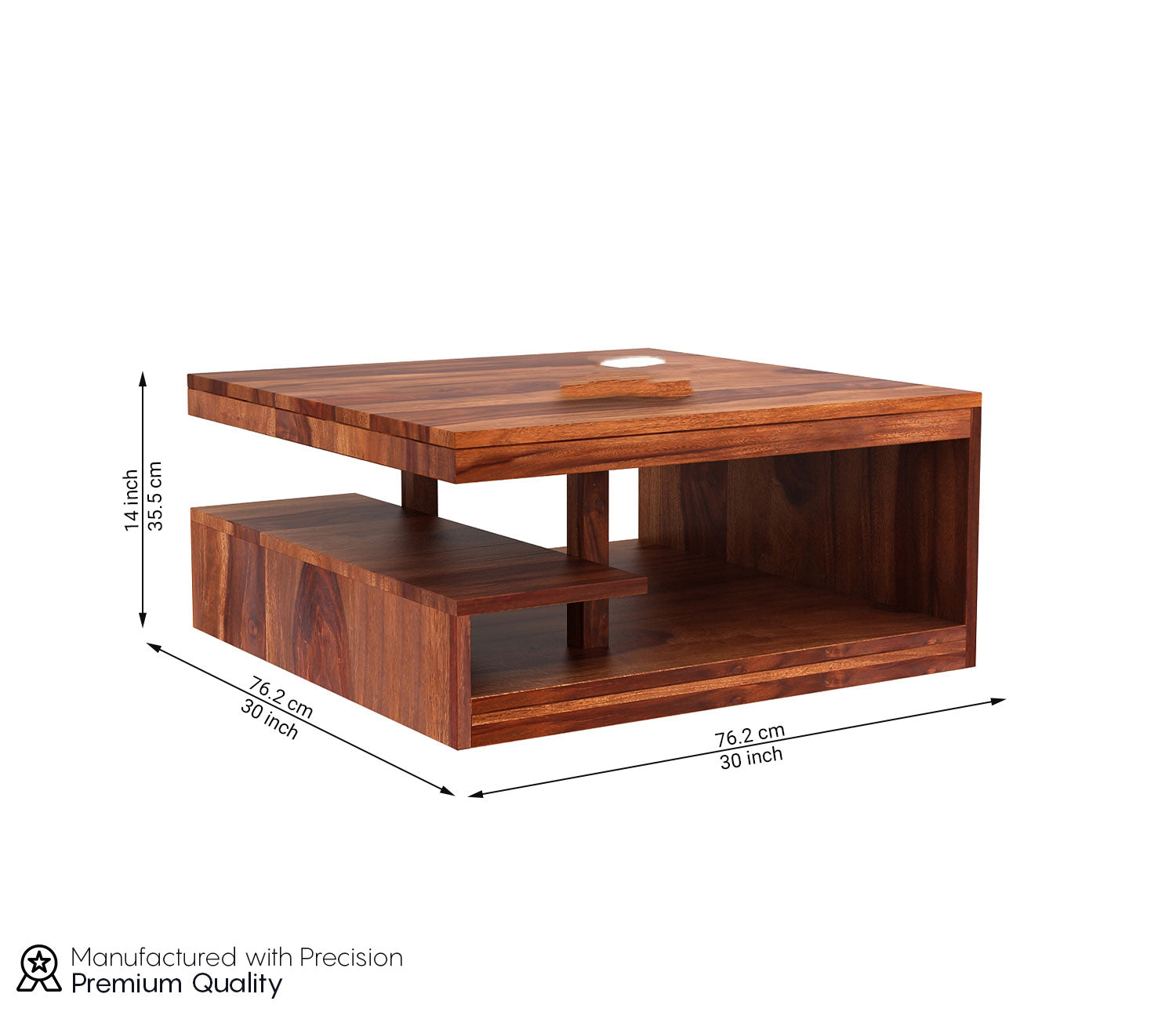 Quinn Sheesham Wood Tea Table with Storage