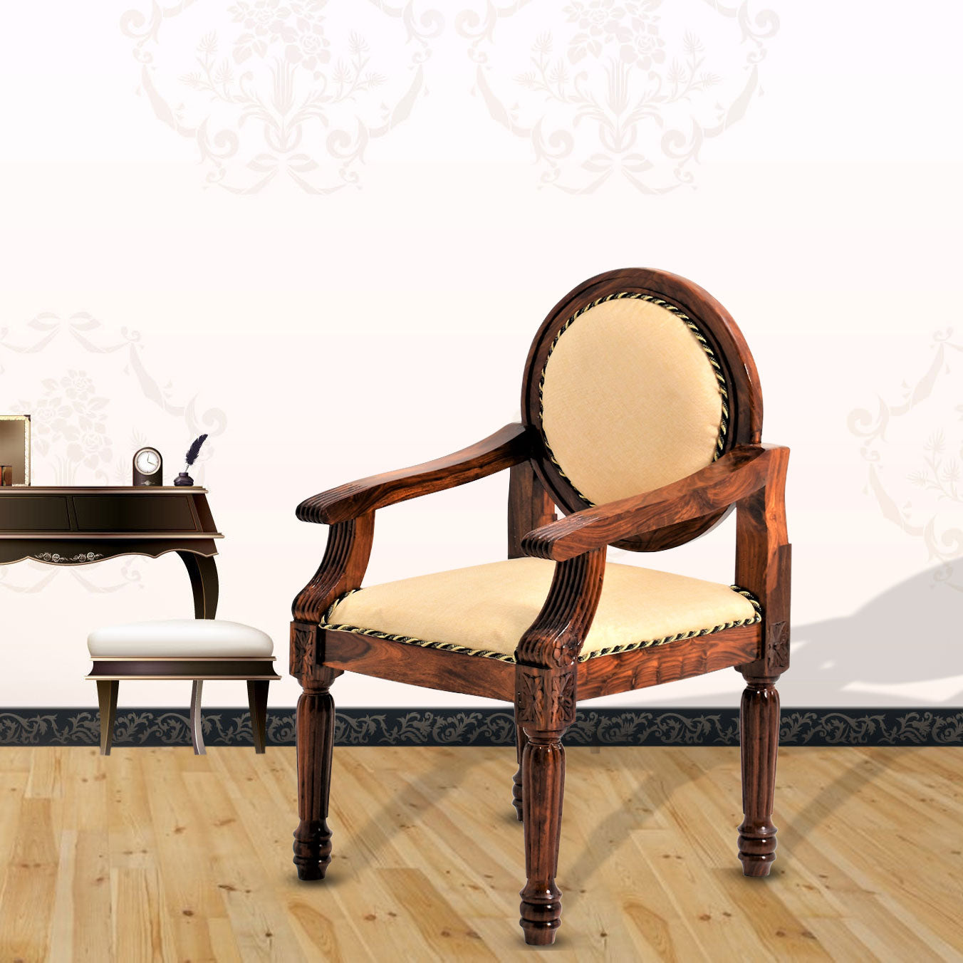Joelle and Elegant Solid Wood Chair for Dining / Home / Office