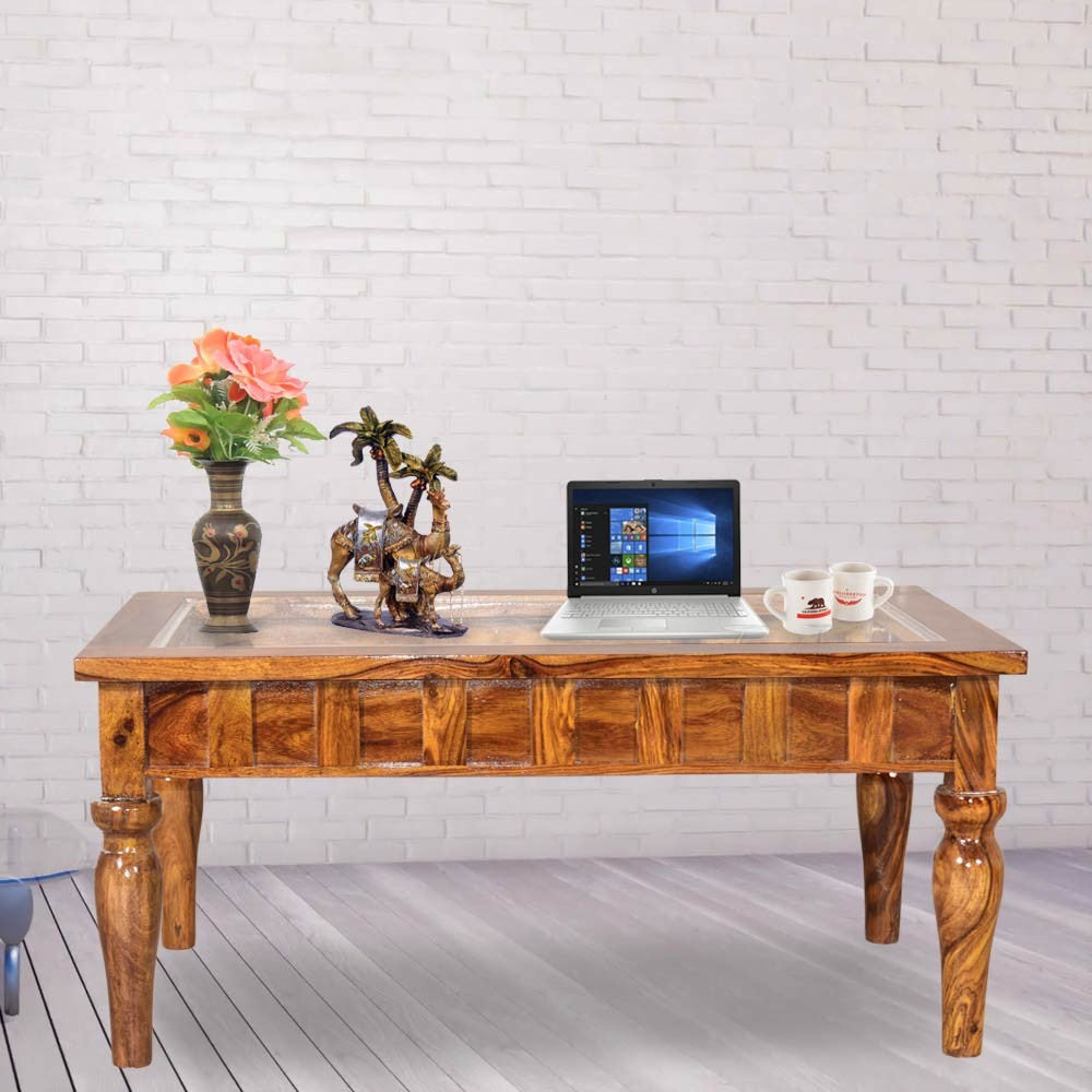 Fiona wooden Glass Top Center Table