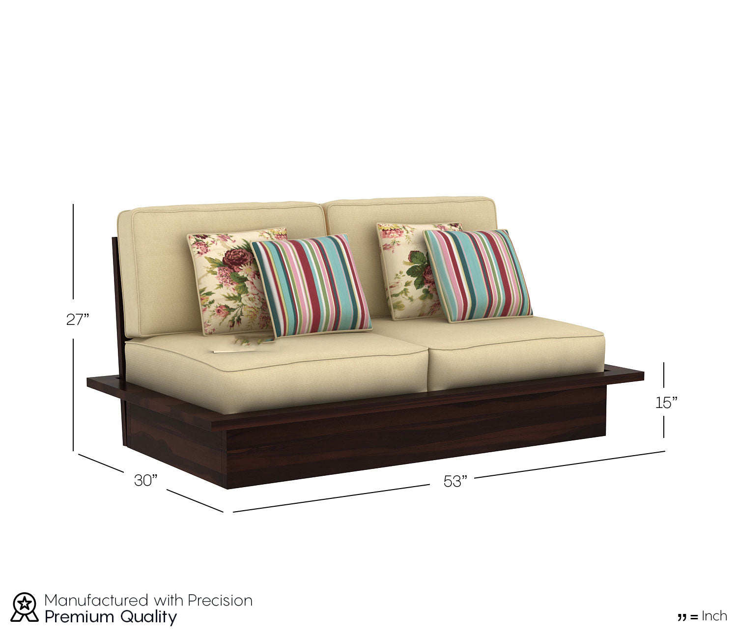 Londyn Low Floor Wooden Sofa Set