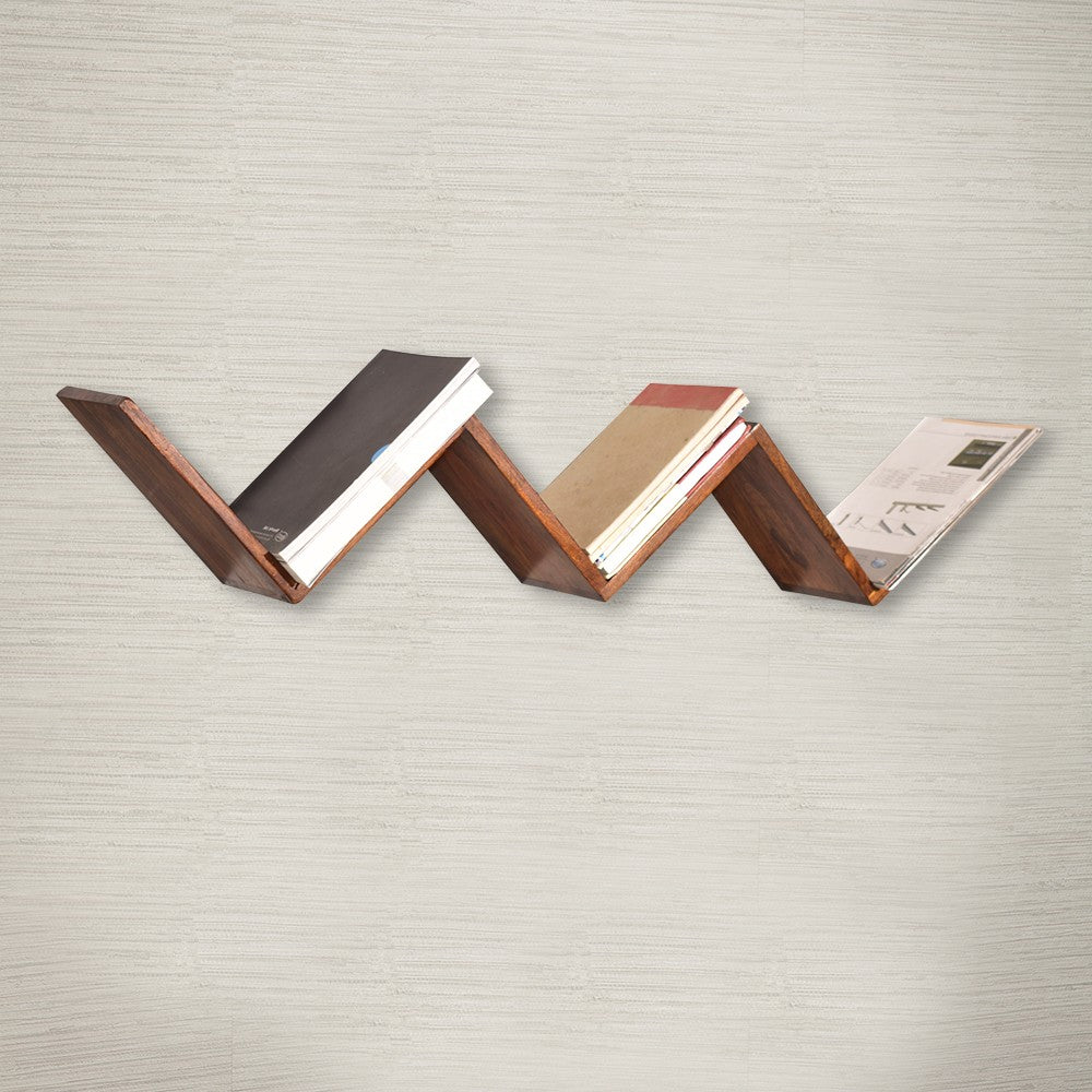 Renata Multi-Purpose W-Shape Wooden Wall Shelf