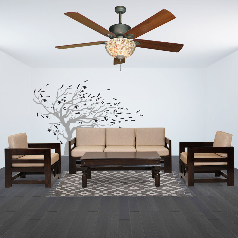 Zainab Wood Stegen 5 Seater Sofa set