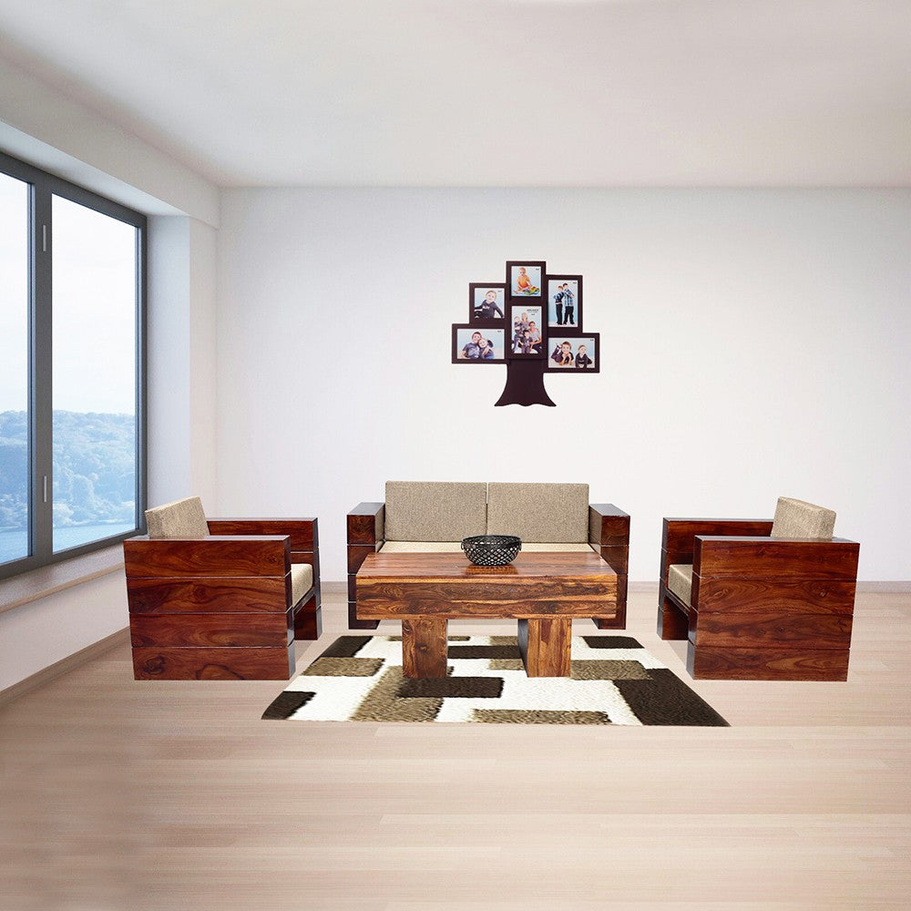 Saanvi Wood Agnes Sofa Set