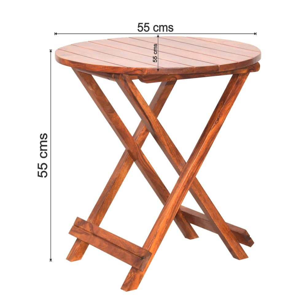 Lorelei Sheesham Wooden Folding Round Big Table