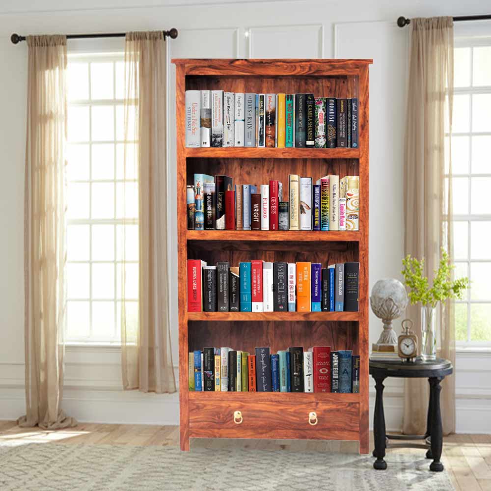 Elaina Wood Bookshelf with 1 Drawer