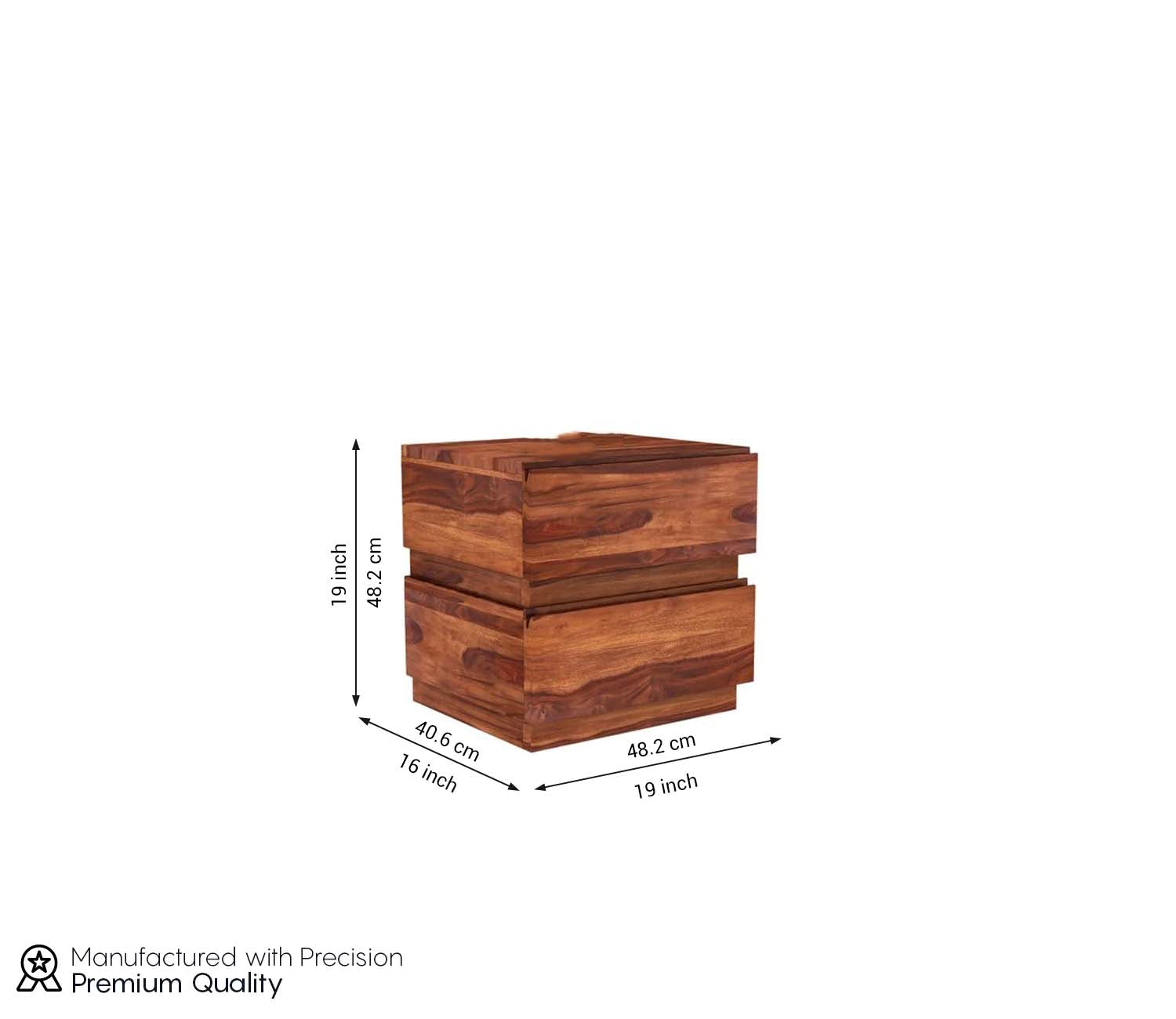 Cayden Sheesham Wood Chest of 2 Drawers