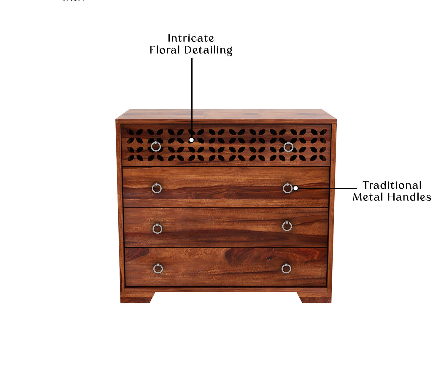 Damien 4-Drawer Wooden Chest Of Drawers