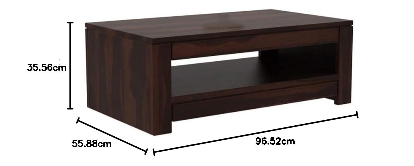 Zoey Wooden Center Table for Living Room | Coffee Table for Home | Center Table