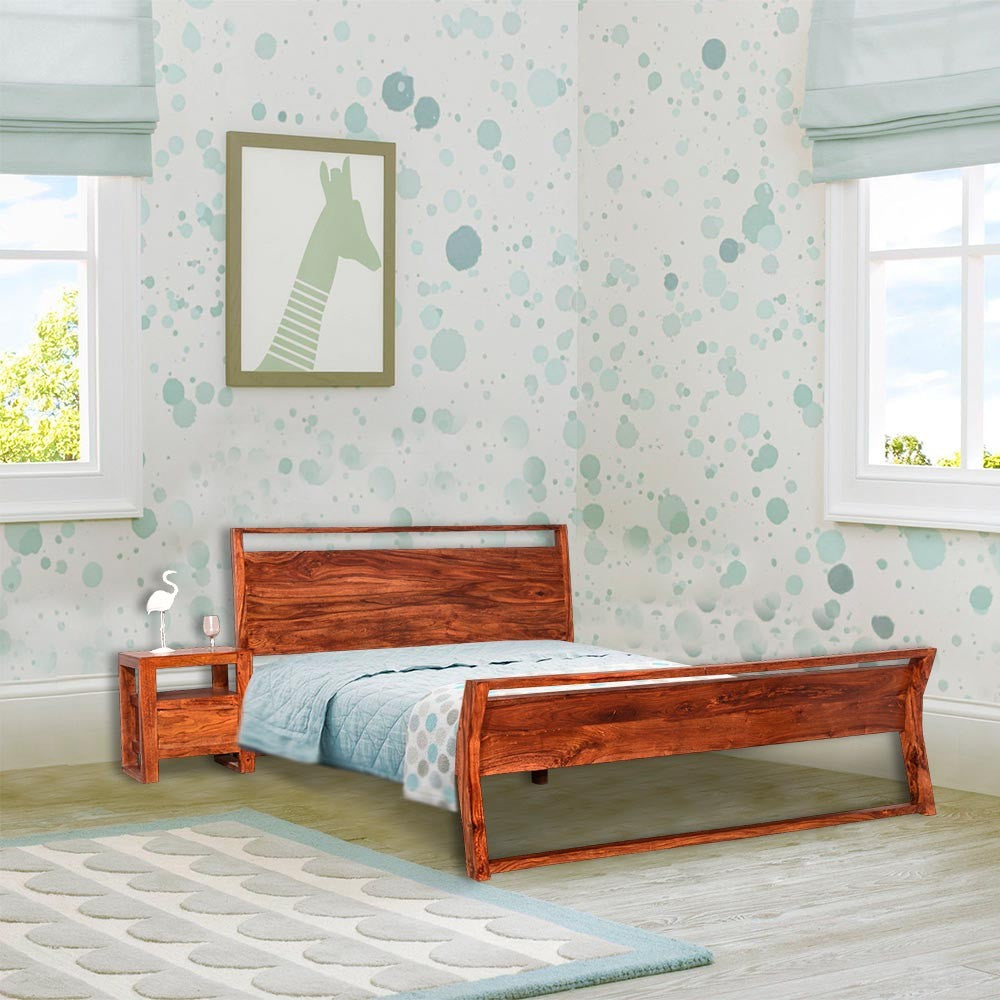 Alitzel Wooden Home Bed Without Storage