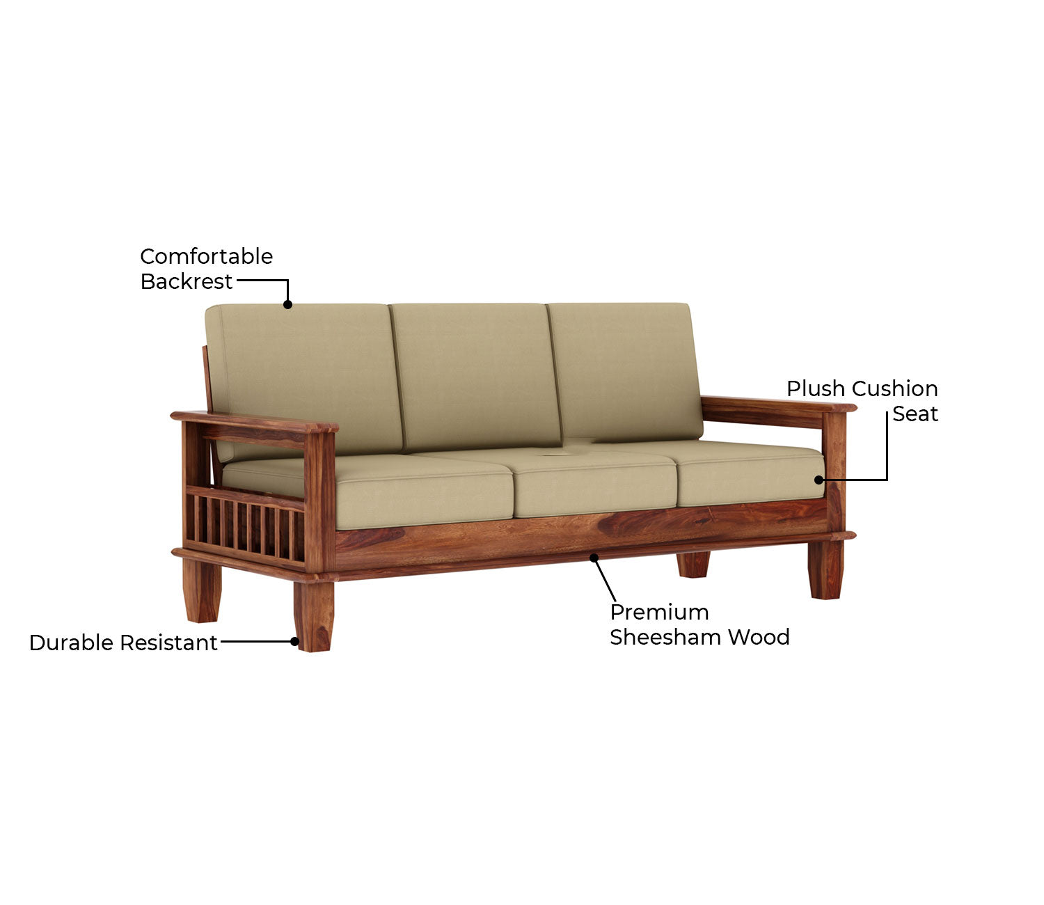 Kelly Wooden Sofa Set
