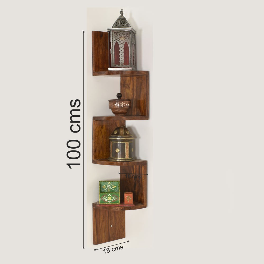 Maddison Wall Shelf Zig-Zag 4 Tier