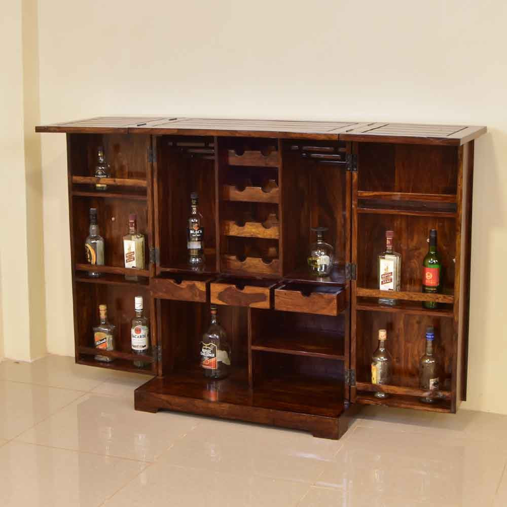 Mary Wood Tiles Design Bar Cabinet