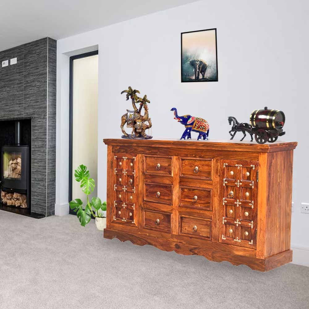 Bianca wooden Brass Sideboard