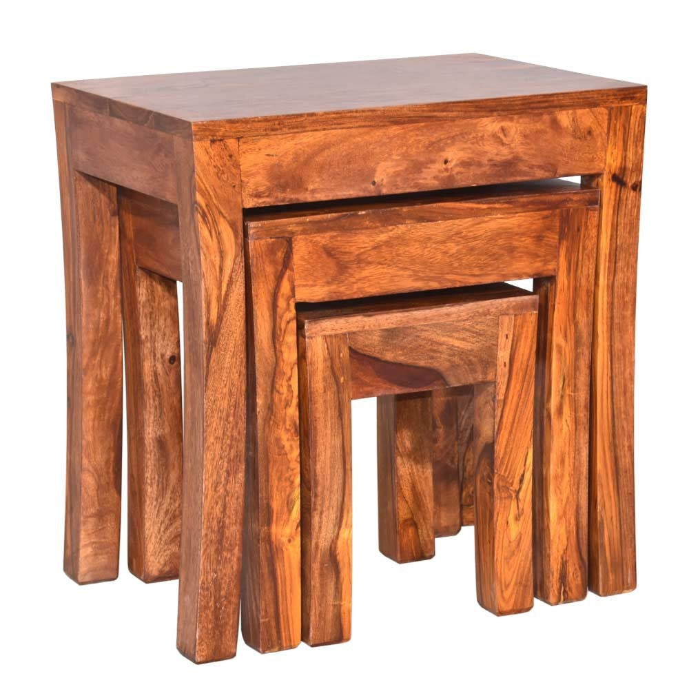 Winnie Wooden Cubex Stool Set of 3