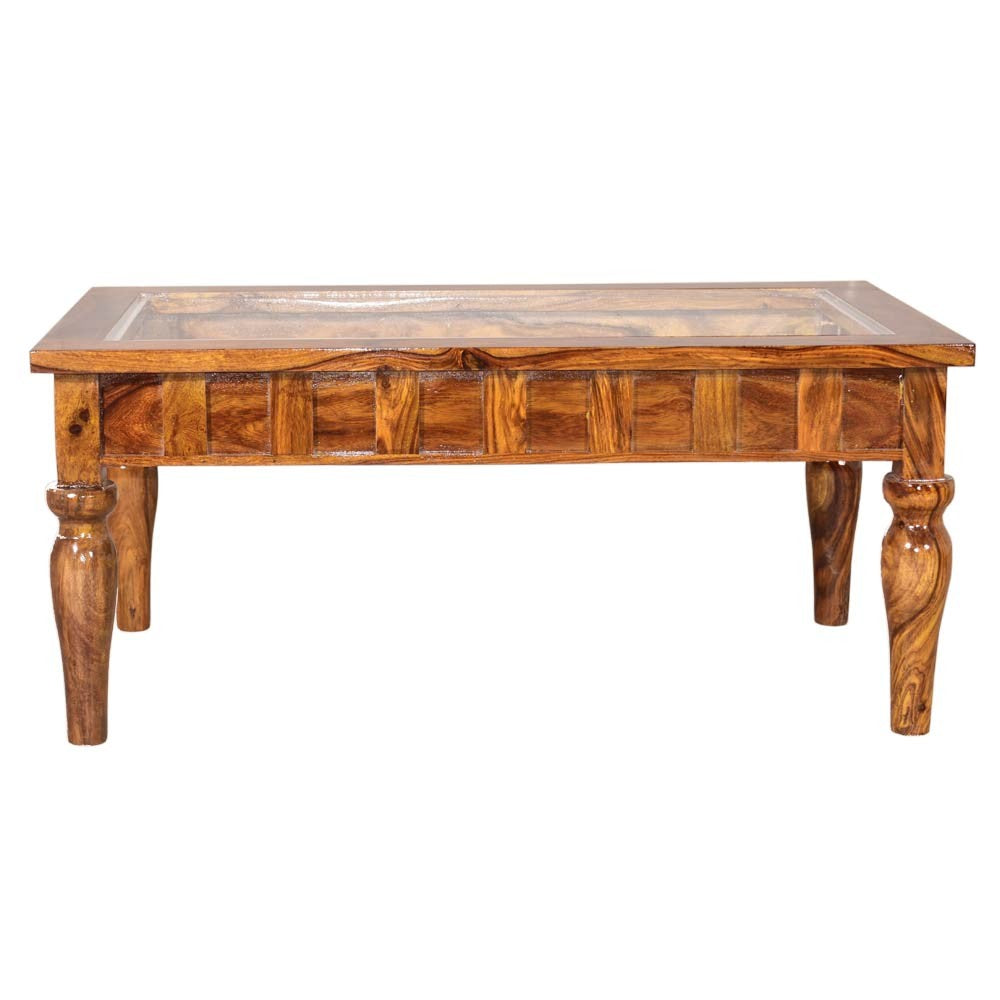 Fiona wooden Glass Top Center Table