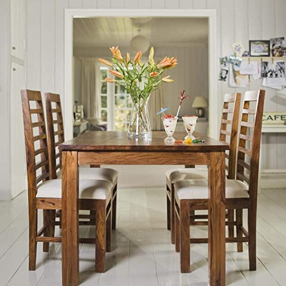 Tough  Sheesham 4 Seater Dining Table With Natural Finish