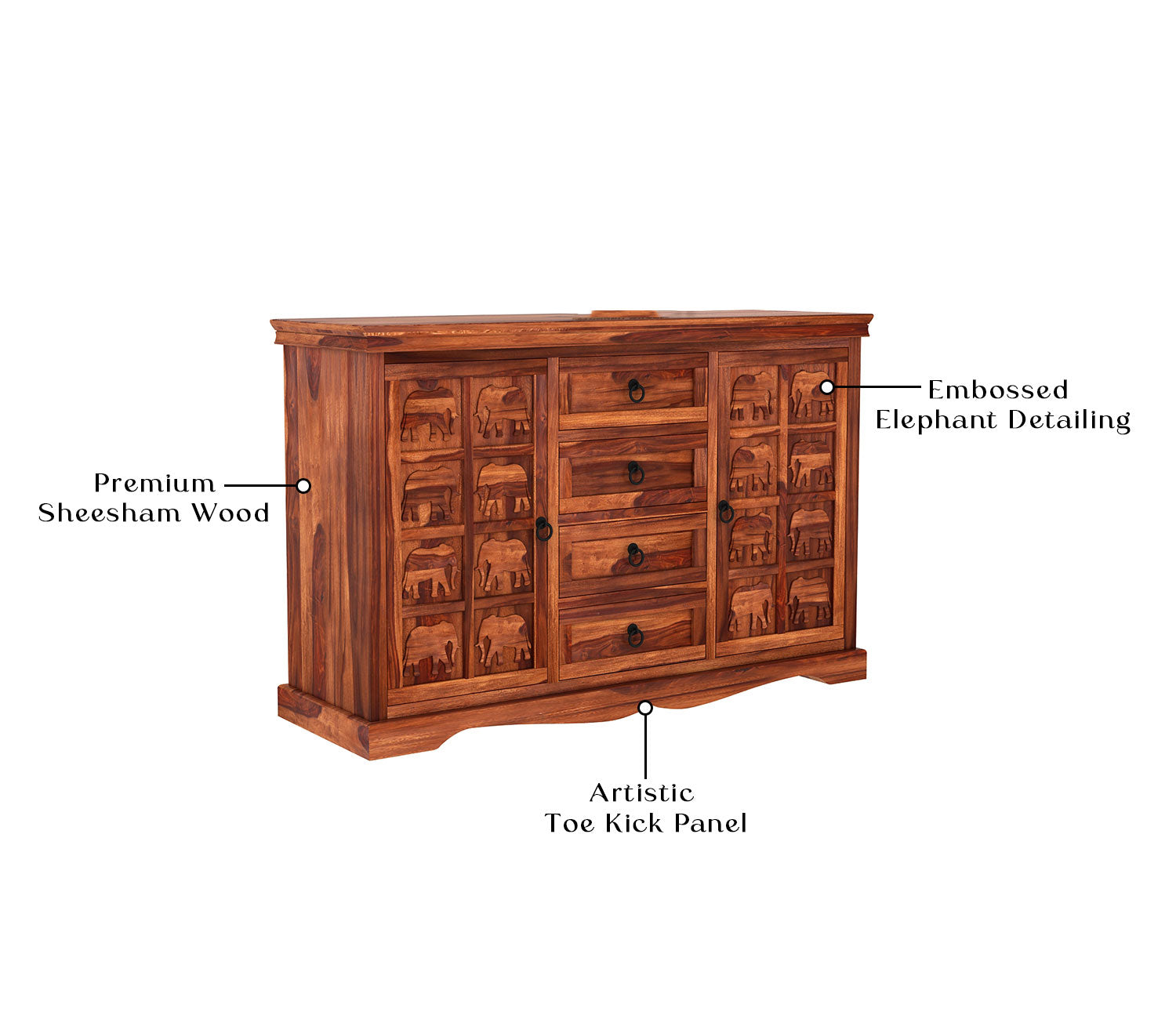 Emerson Sheesham Wooden Cabinet and Sideboard