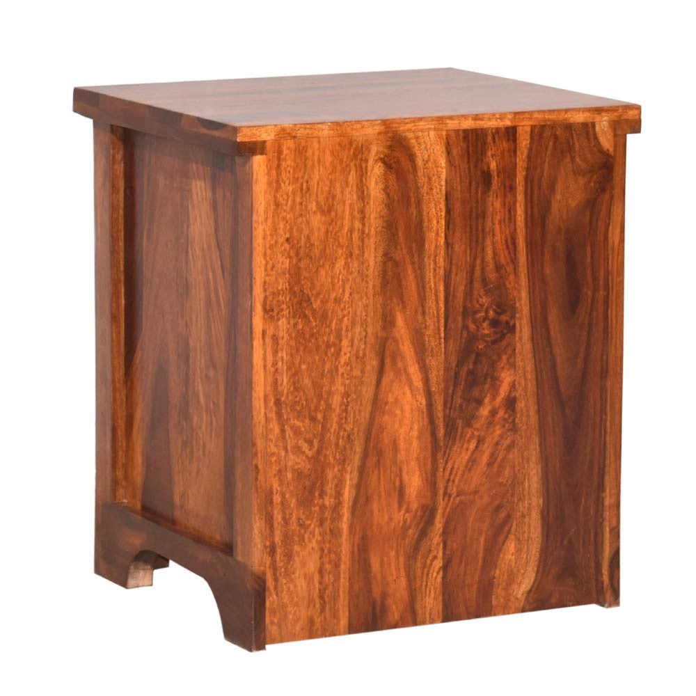 Arely Wood Swirl Bedside Table