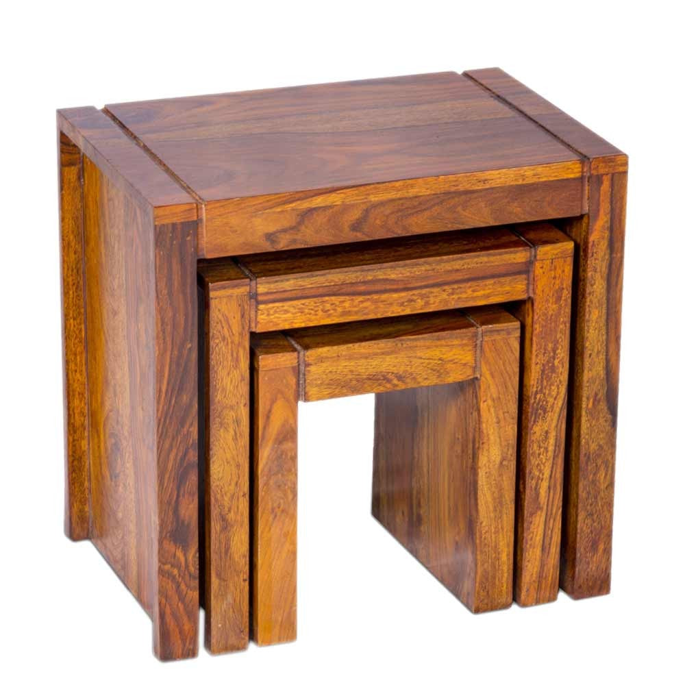 Brooklynn Sheesham Wooden Stool set of 3
