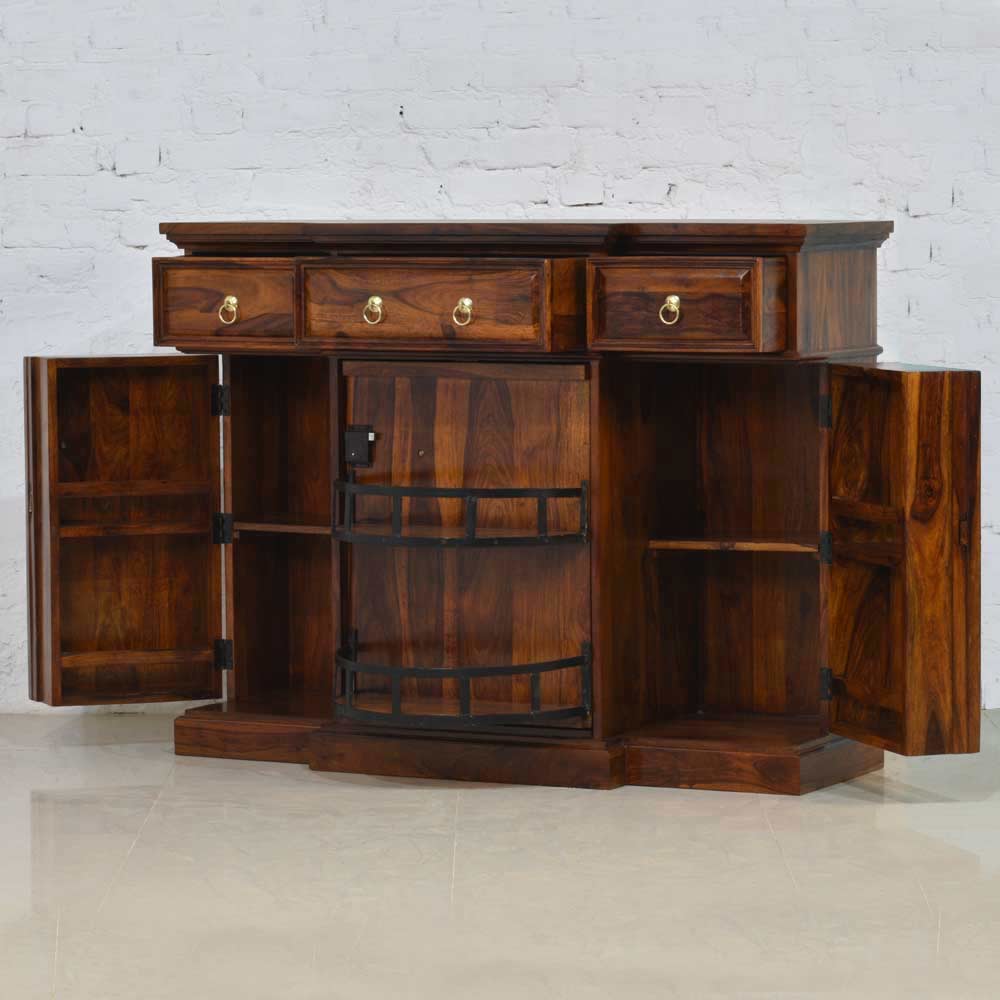 Bailey Bar Cabinet with Brass Design