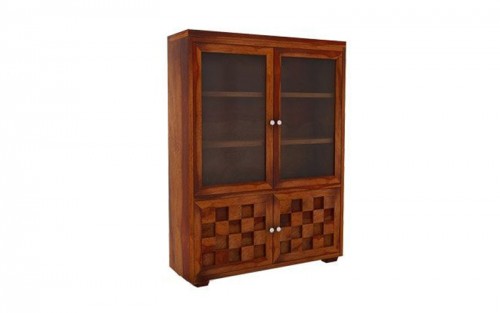 Blakely Sheesham Wooden 2 Glass Door Bookshelf