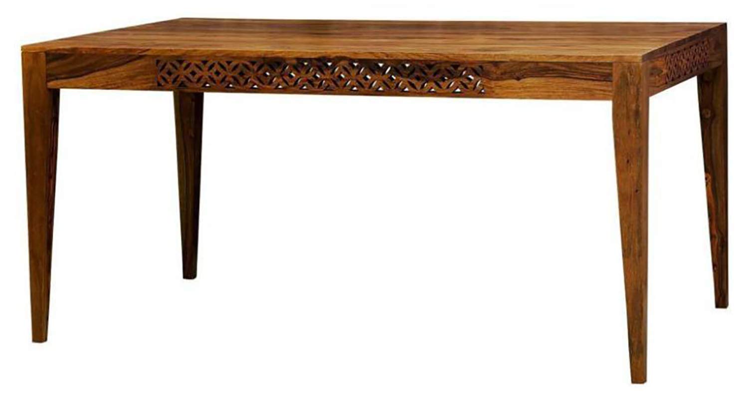 Sienna Wood 6 Seater Dining Set with Chair for Dining Room Natural Color