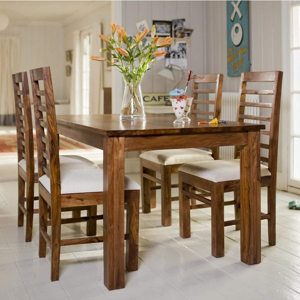 Tough  Sheesham 4 Seater Dining Table With Natural Finish