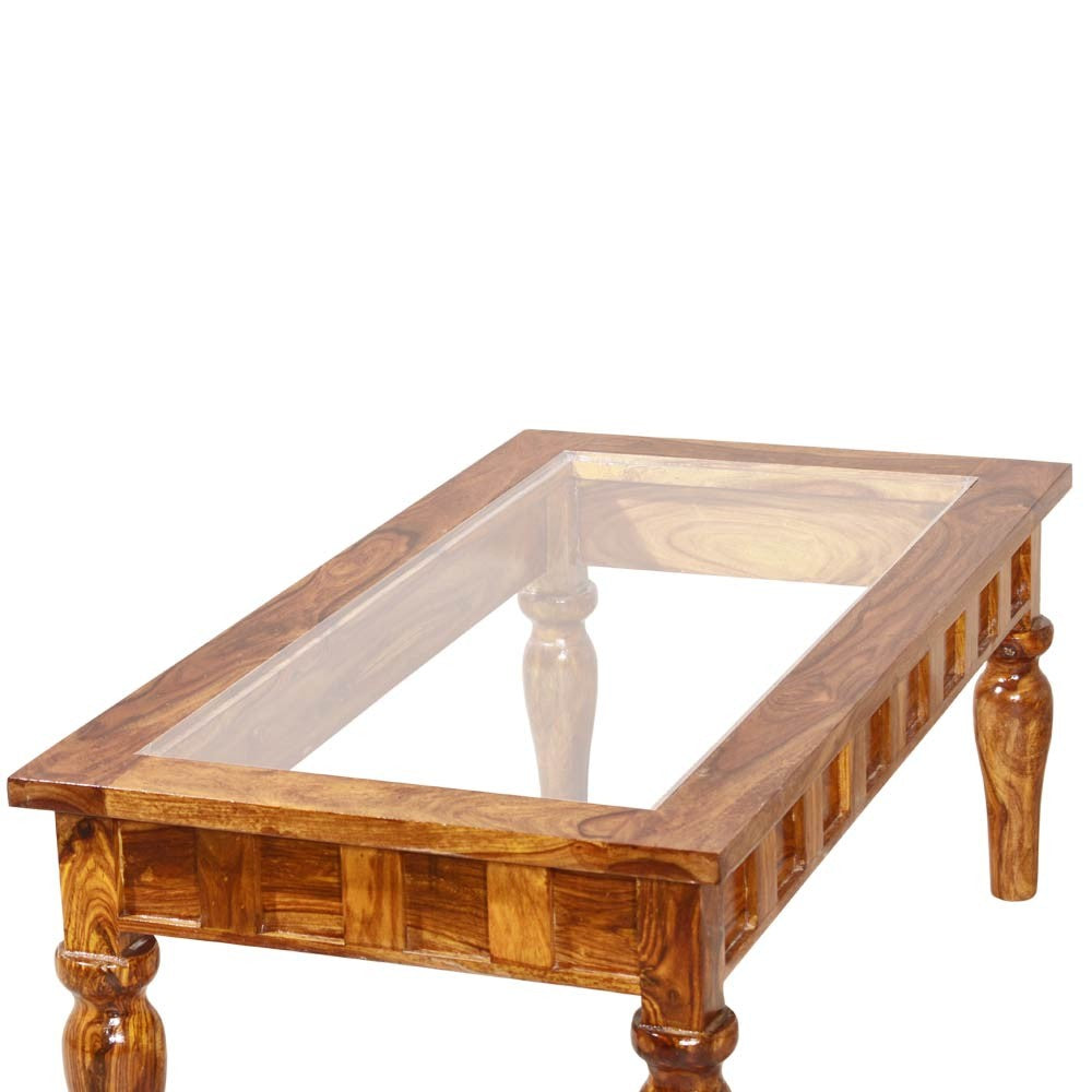 Fiona wooden Glass Top Center Table