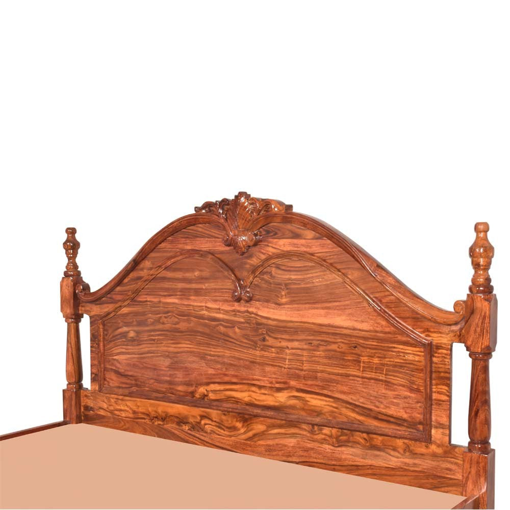 Shiloh Wood Sheesham Bed With Carving Design